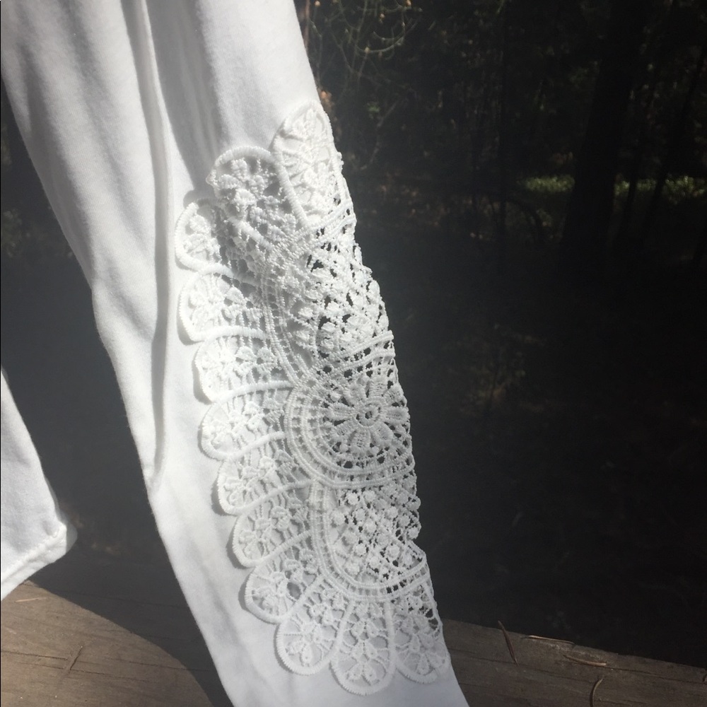 Henley style long sleeve white T shirt lounge wear - Picture 5 of 12